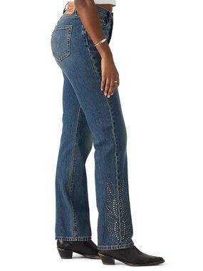 Levi's 501 Curve Western Rhinestone Studded Jeans new!